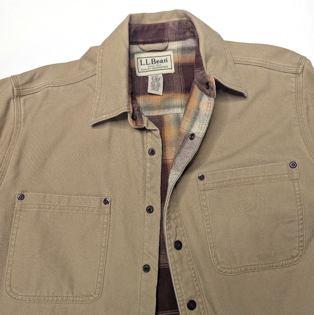 L.L. BEAN Vintage Flannel Lined Barn Jacket "Shacket" Men's Sz M